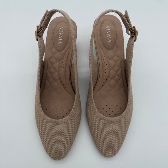 Vivaia Tamia Slingback Wedge Pro Old Money Minimalist Arch Support Almond 7.5 - Picture 3 of 8